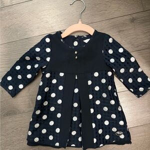 Little Marc Jacobs Navy Dress with white Dots